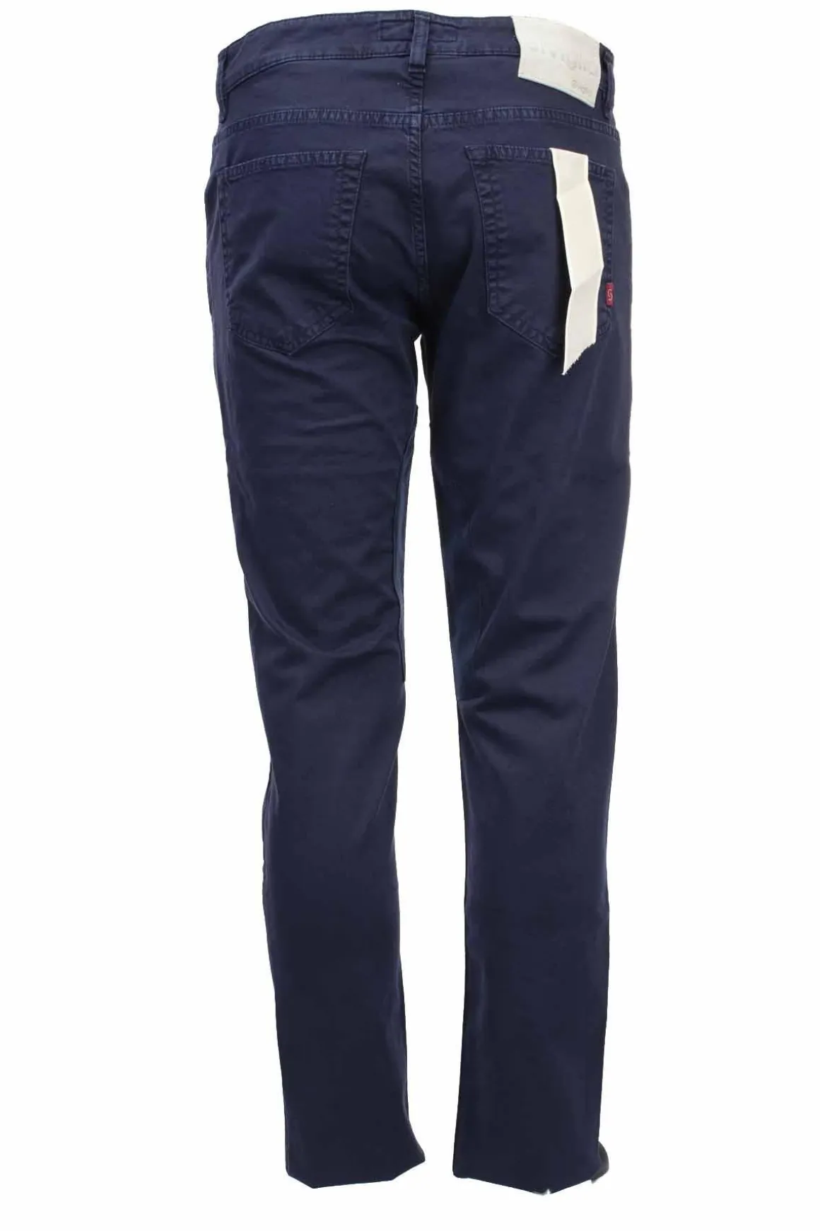 Pantalone 5 tasche con toppe in alcantara