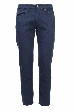 Pantalone 5 tasche cotone stretch microquadro