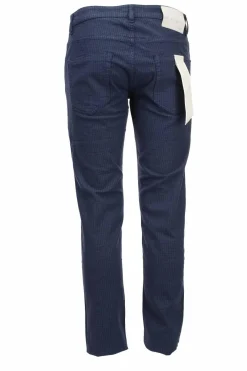 Pantalone 5 tasche cotone stretch microquadro