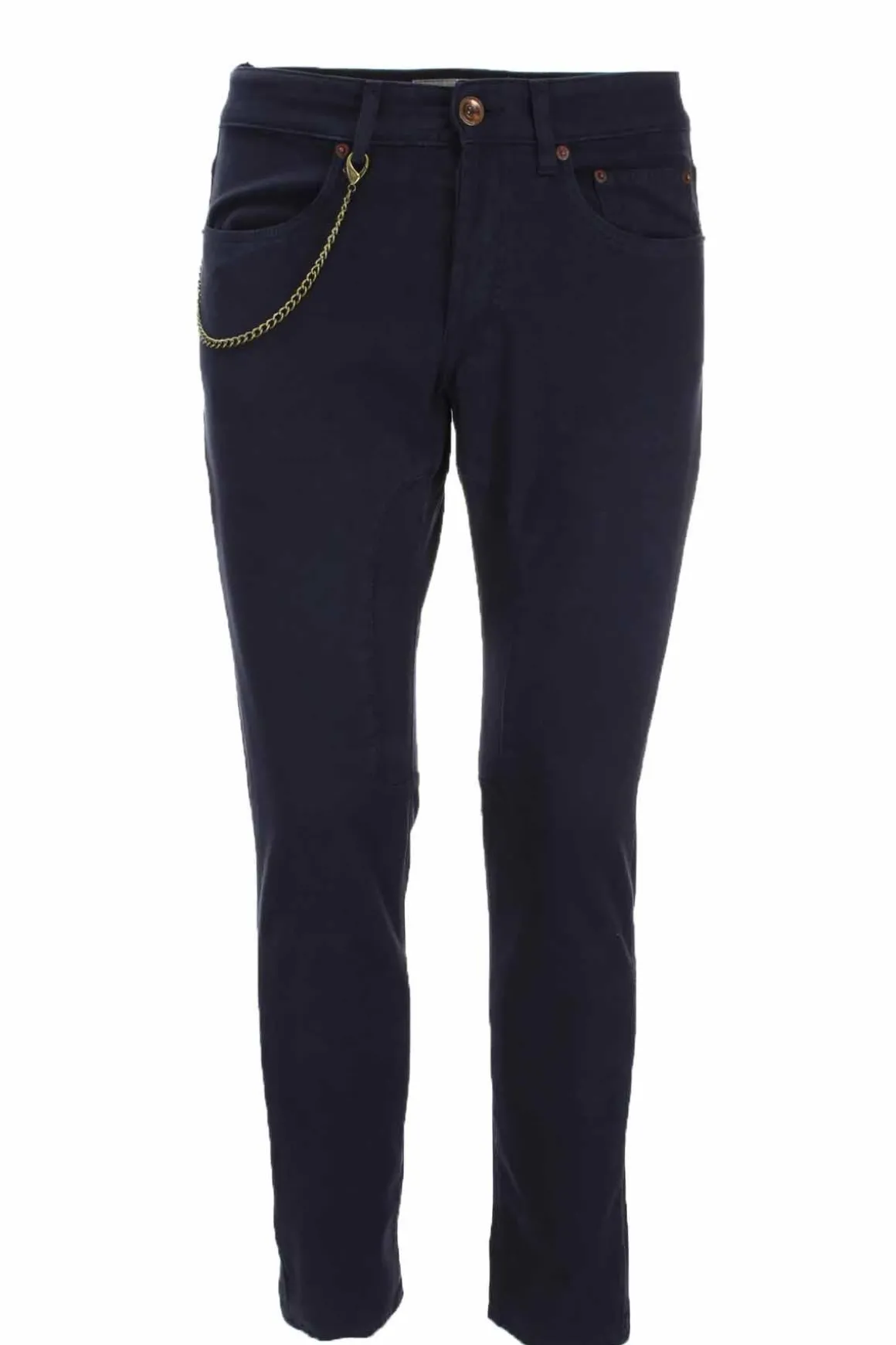 Pantalone 5 tasche in cotone con toppa