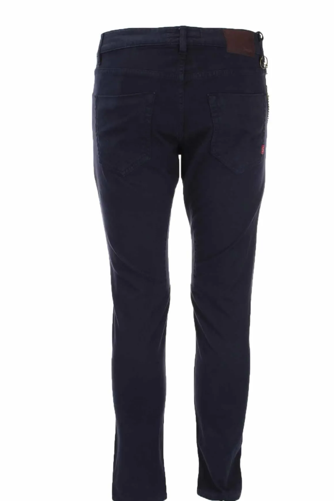 Pantalone 5 tasche in cotone con toppa