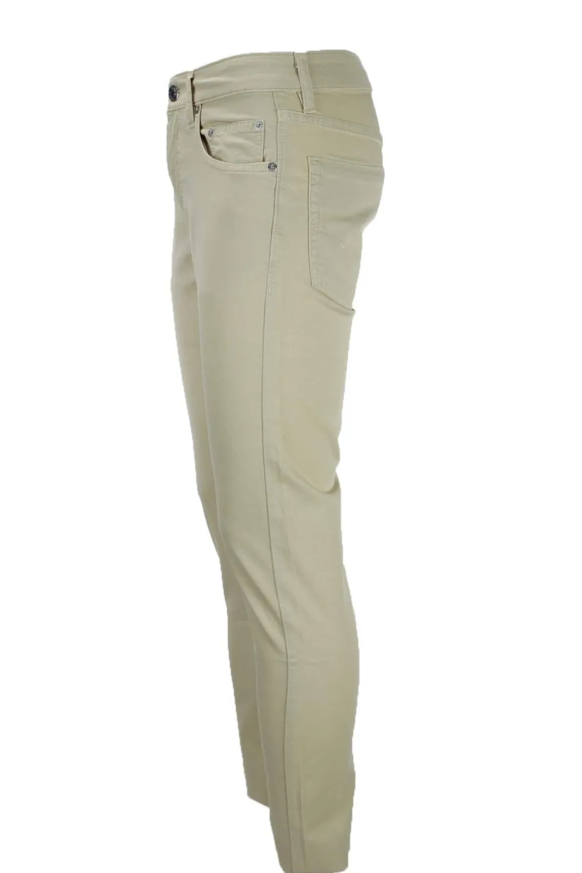 Pantalone 5 tasche in cotone lino