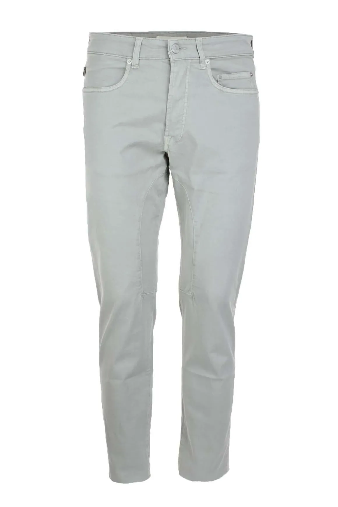 Pantalone 5 tasche in cotone leggero con toppe