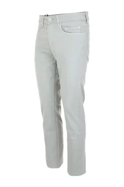 Pantalone 5 tasche in cotone leggero con toppe