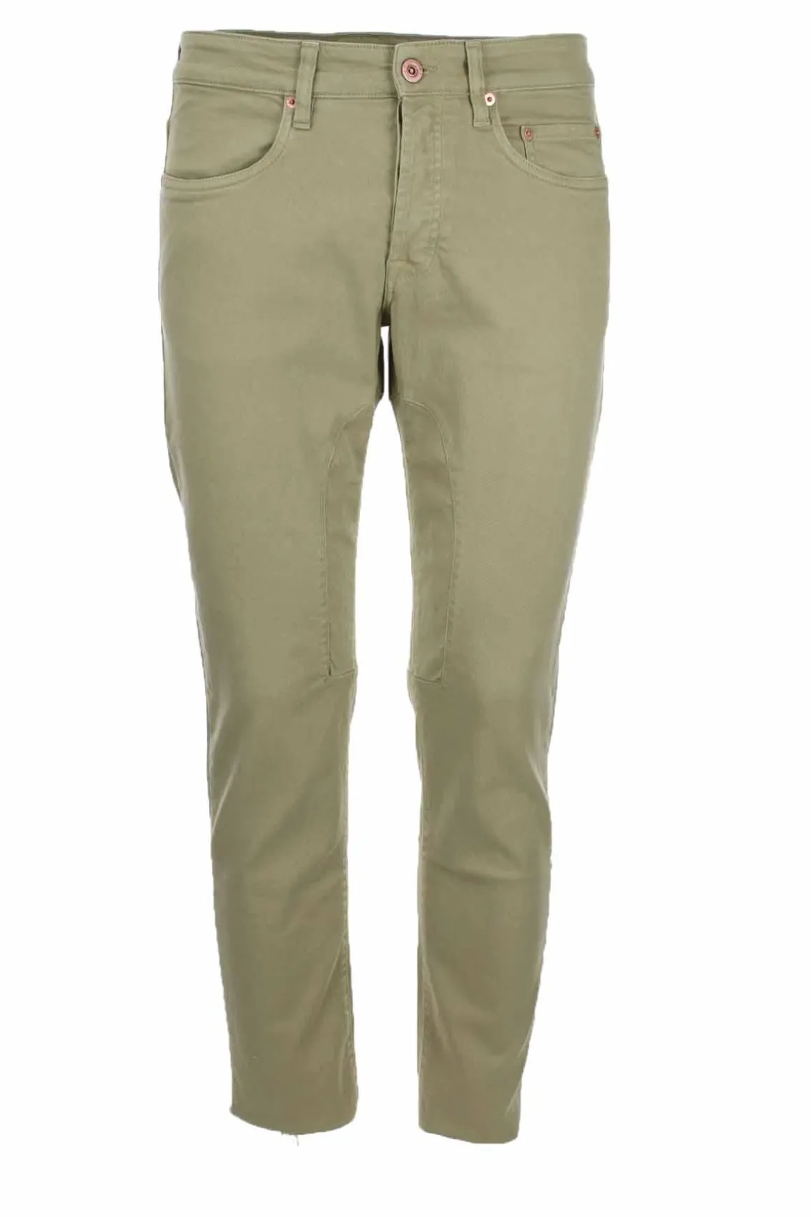 Pantalone 5 tasche in cotone con toppa