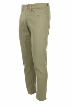 Pantalone 5 tasche in cotone con toppa