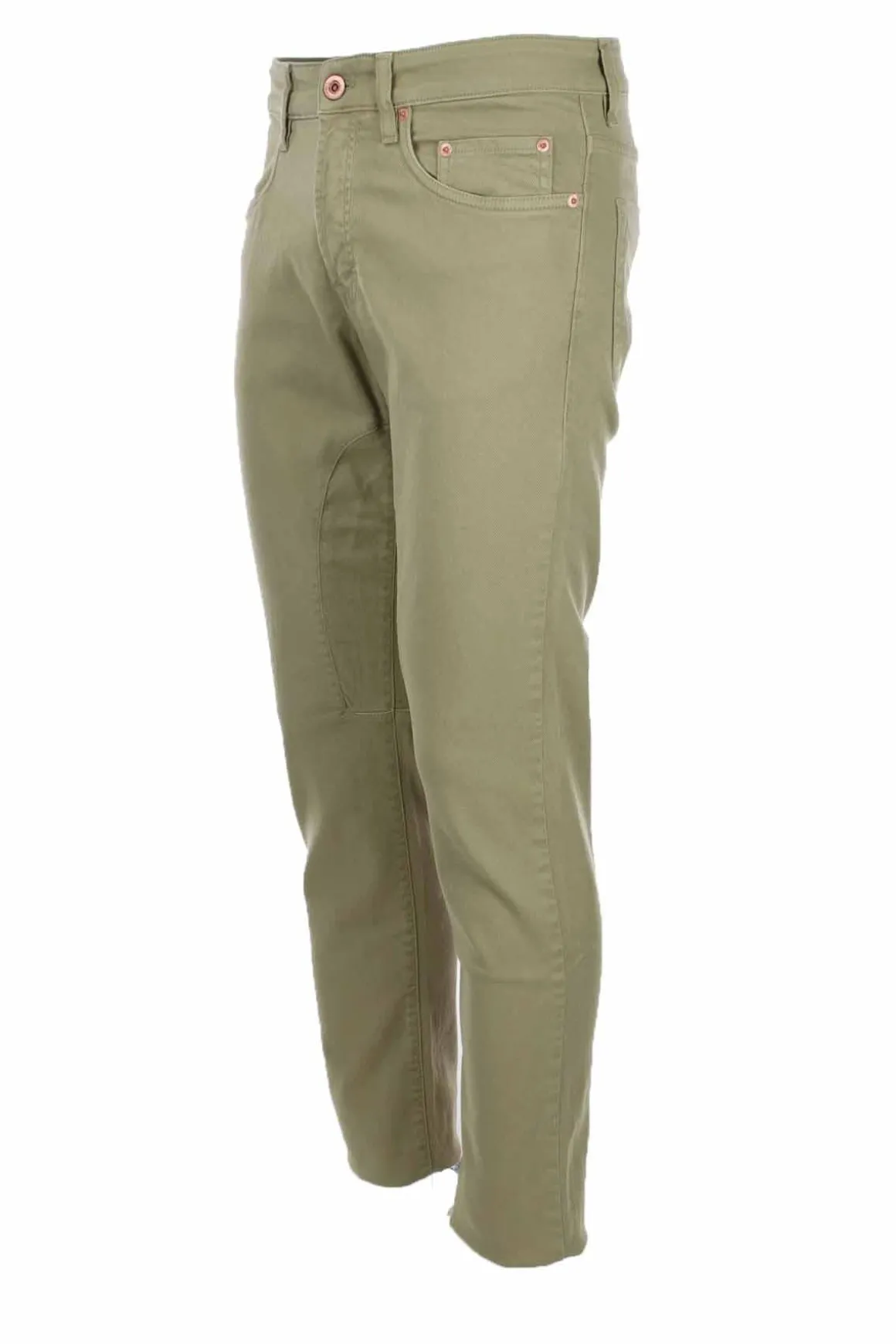 Pantalone 5 tasche in cotone con toppa