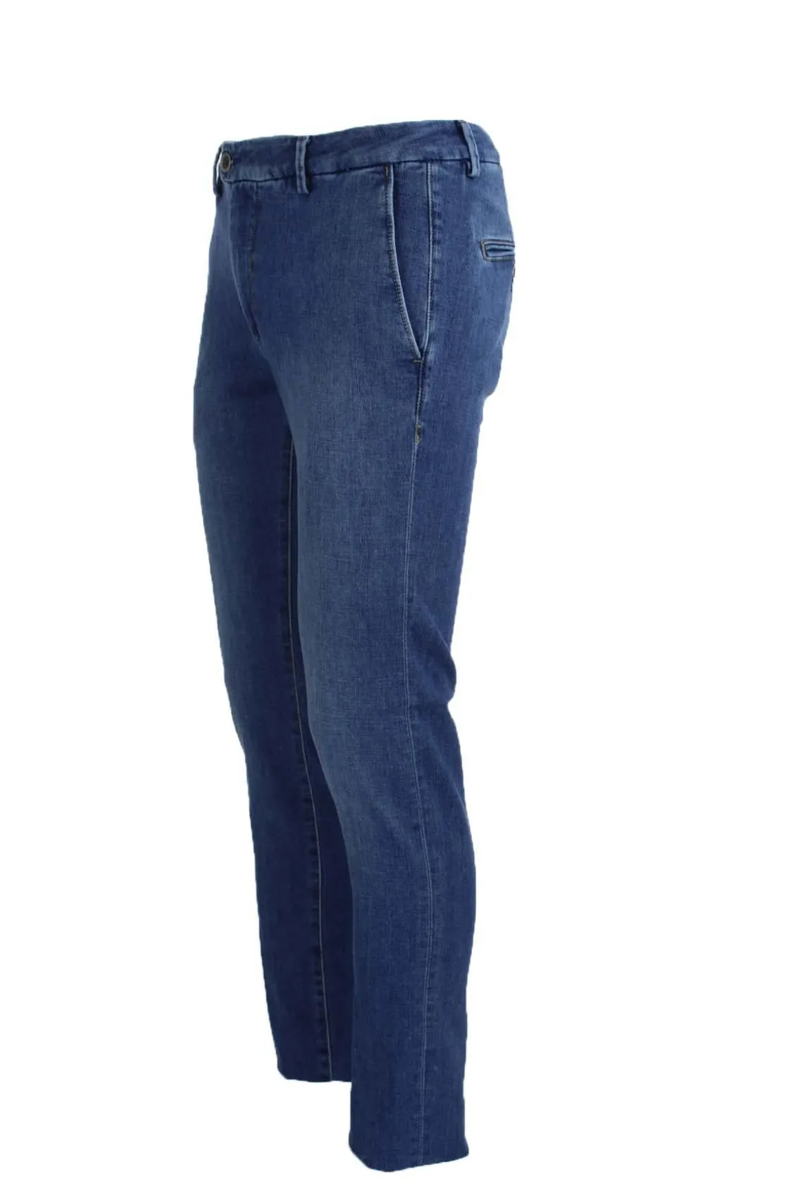 Pantalone chino tasche america in denim