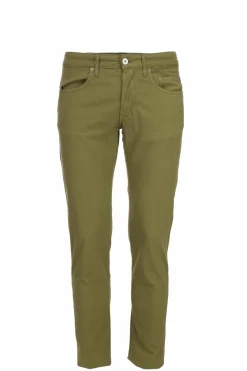 Pantalone cotone e lino elasticizzato 5 tasche