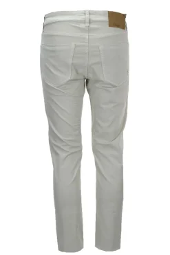 Pantalone in cotone 5 tasche con toppe
