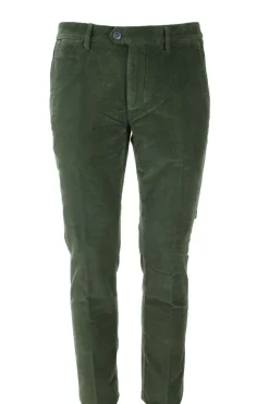 Pantalone in micro velluto diagonale stretch