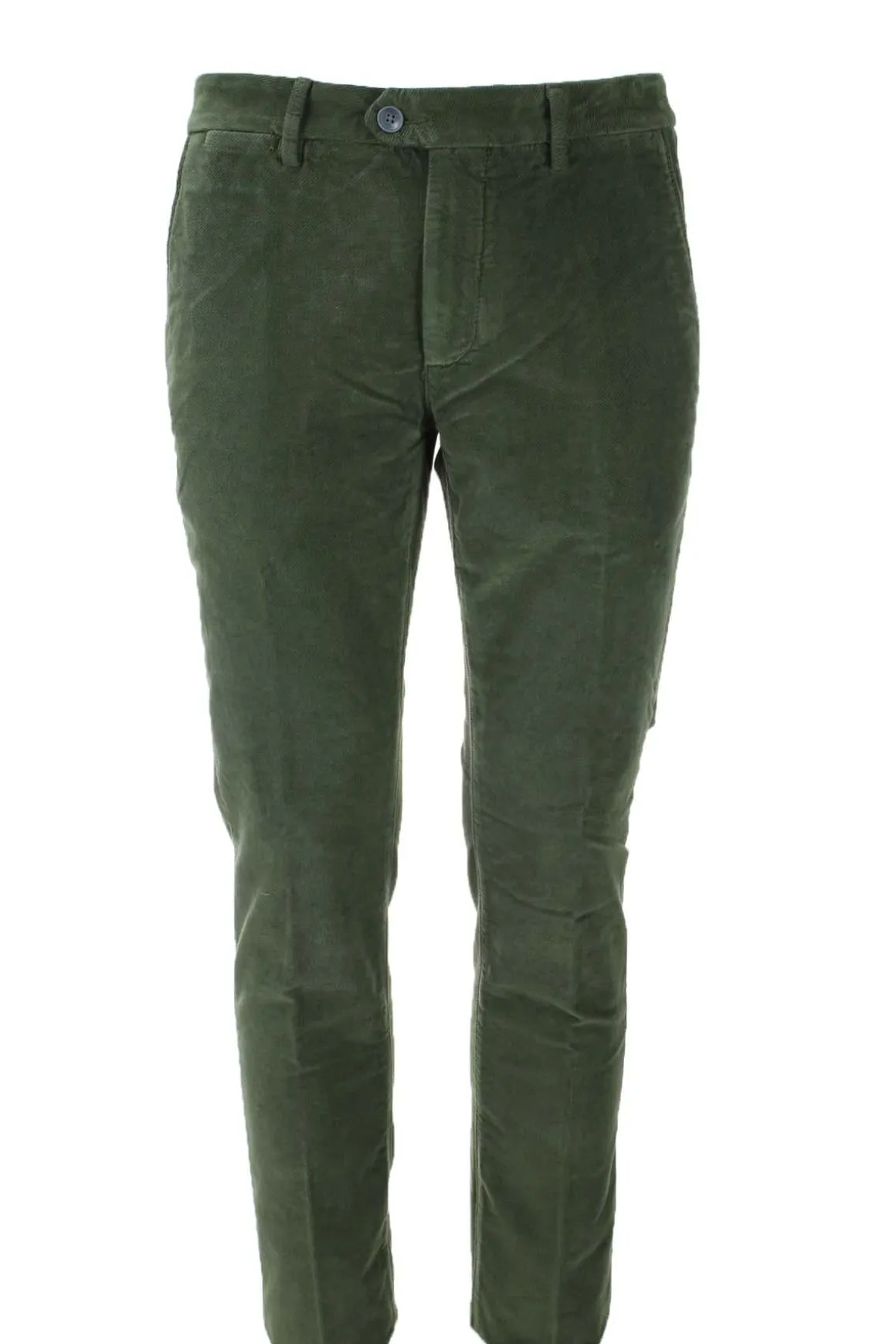 Pantalone in micro velluto diagonale stretch