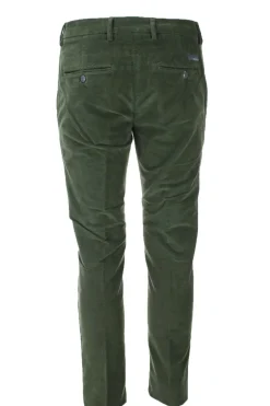 Pantalone in micro velluto diagonale stretch