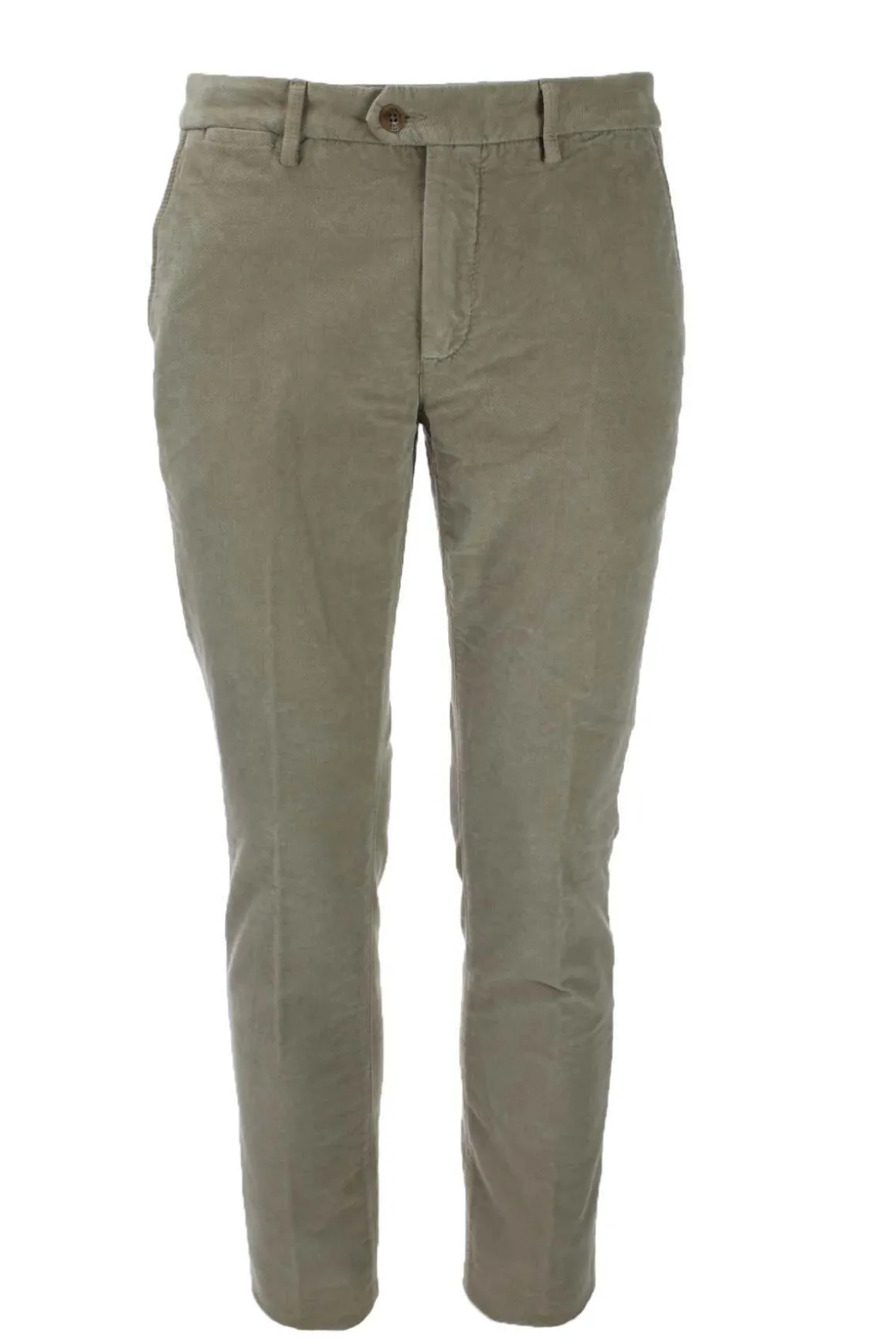 Pantalone in micro velluto diagonale stretch