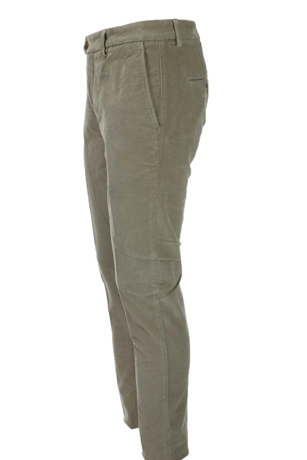 Pantalone in micro velluto diagonale stretch