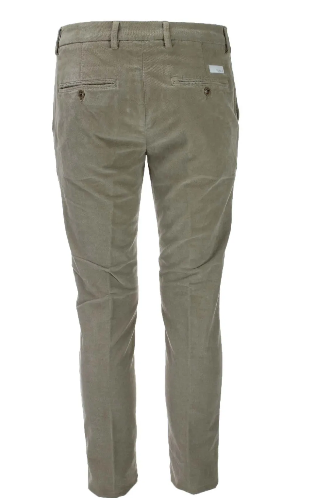 Pantalone in micro velluto diagonale stretch