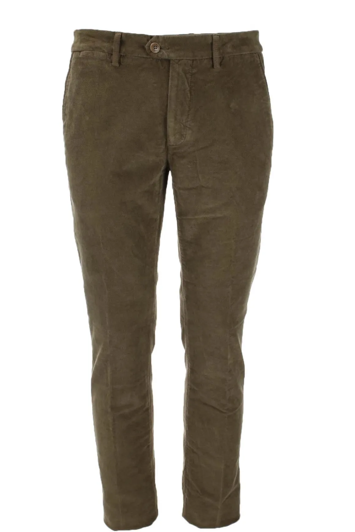 Pantalone in micro velluto diagonale stretch