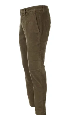 Pantalone in micro velluto diagonale stretch