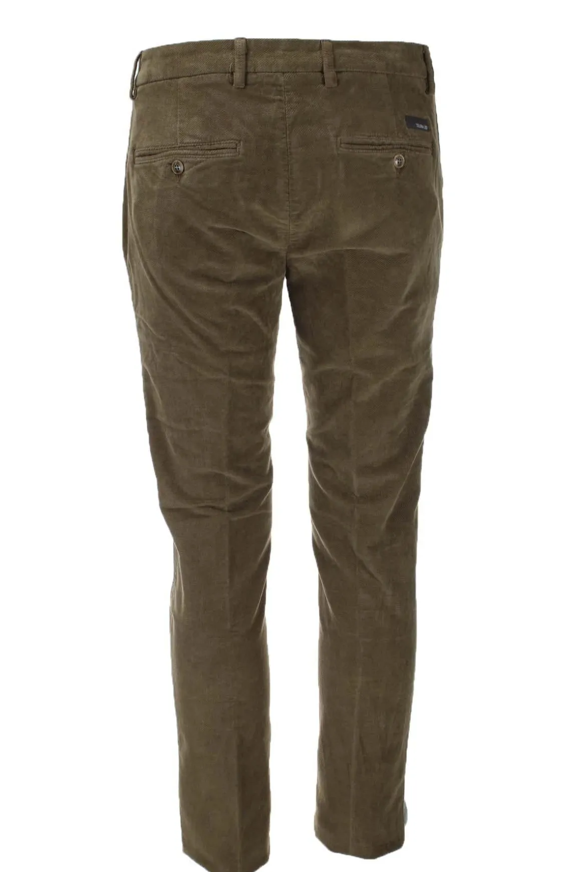 Pantalone in micro velluto diagonale stretch