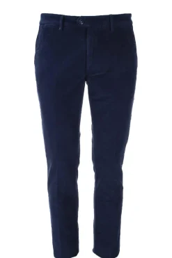 Pantalone in micro velluto diagonale stretch