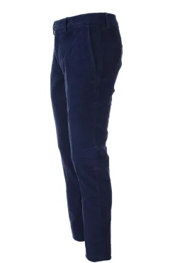 Pantalone in micro velluto diagonale stretch