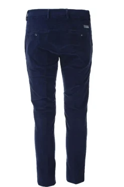 Pantalone in micro velluto diagonale stretch