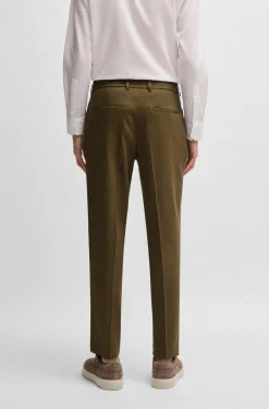 Pantaloni in misto lino con elastico e coulisse