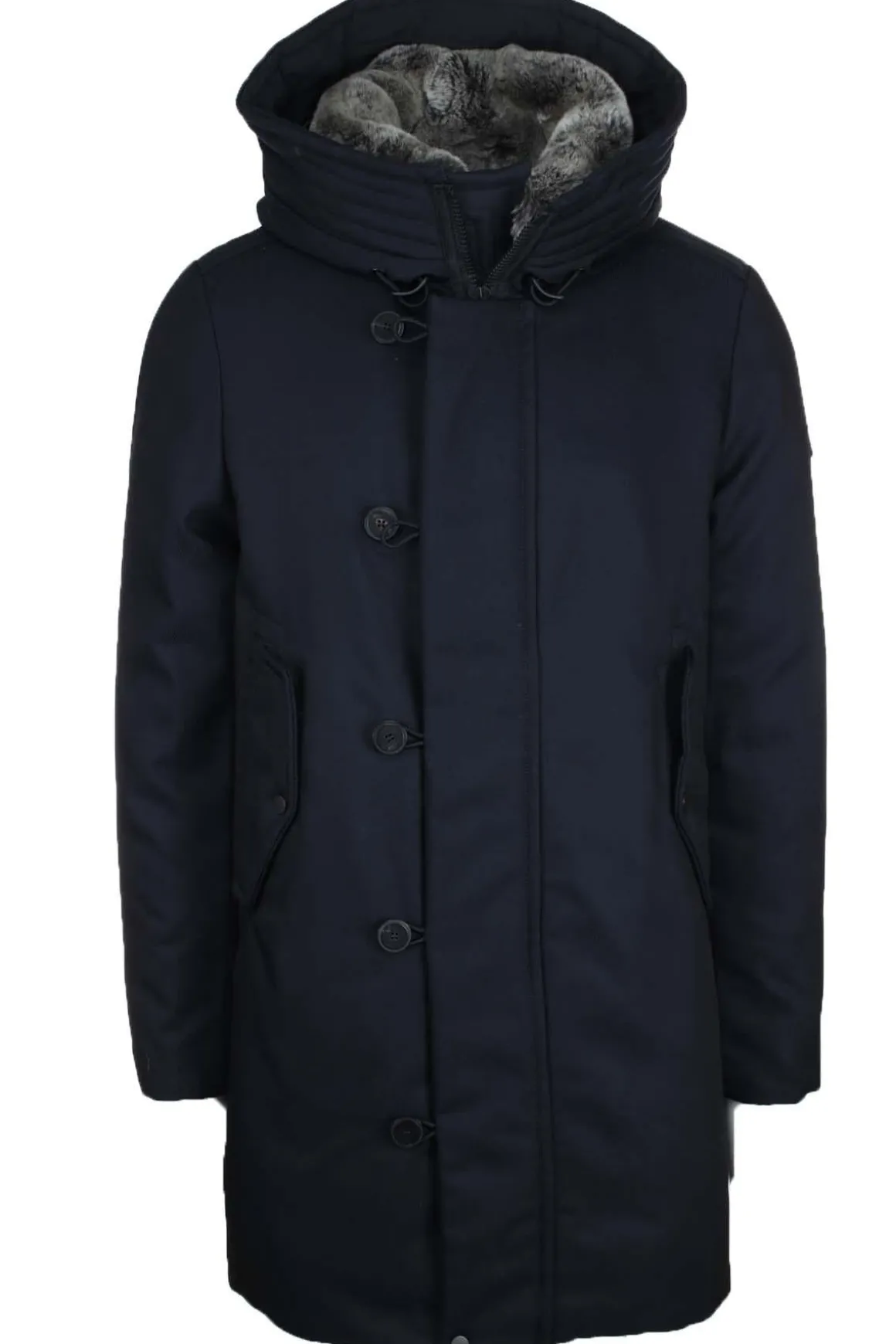 Parka con cappuccio e vera pelliccia