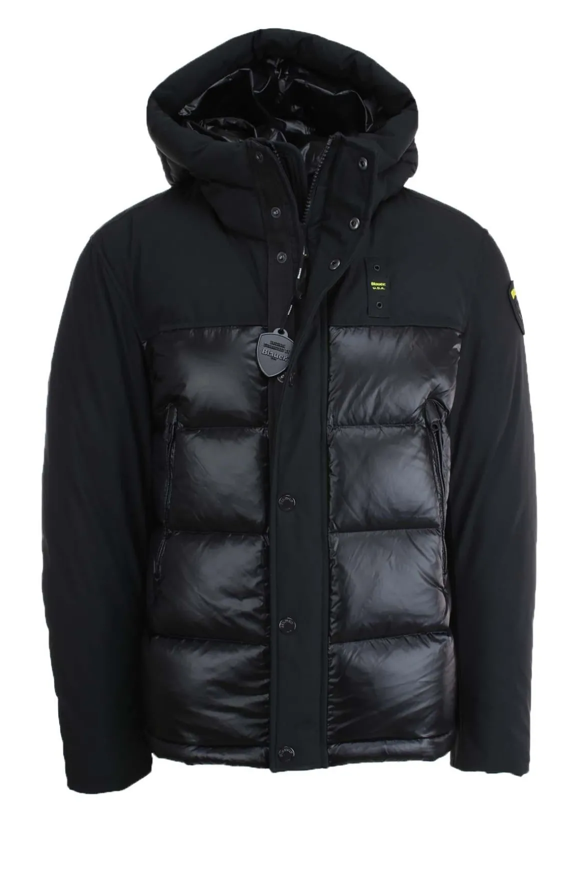 Piumino con cappuccio bitessuto BROOK