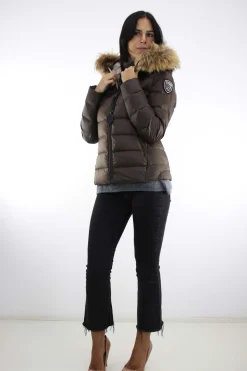Piumino con cappuccio bordato in pelliccia Arcadia