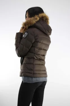 Piumino con cappuccio bordato in pelliccia Arcadia