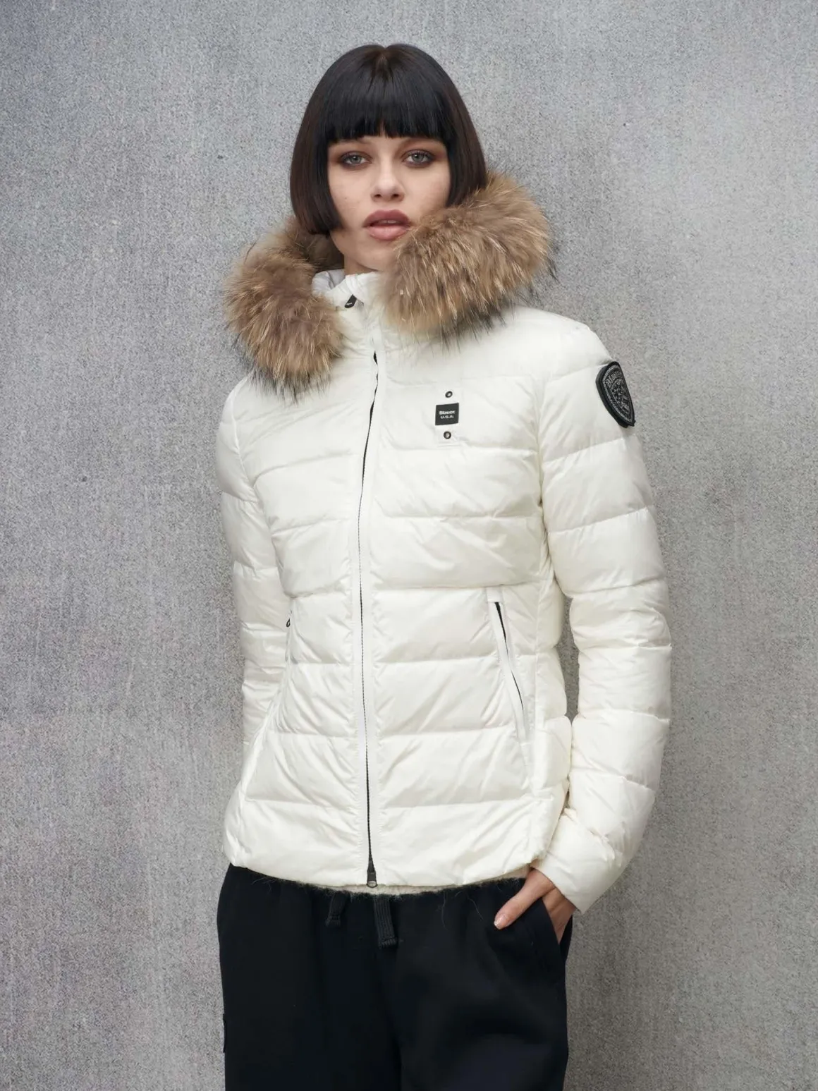 Piumino con cappuccio bordato in pelliccia Arcadia