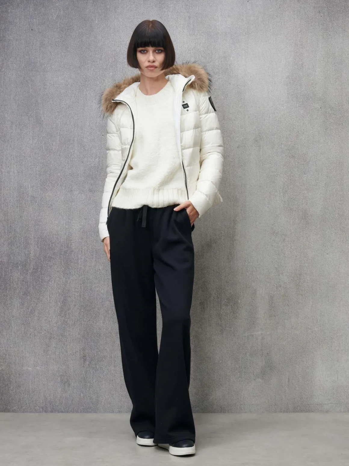 Piumino con cappuccio bordato in pelliccia Arcadia