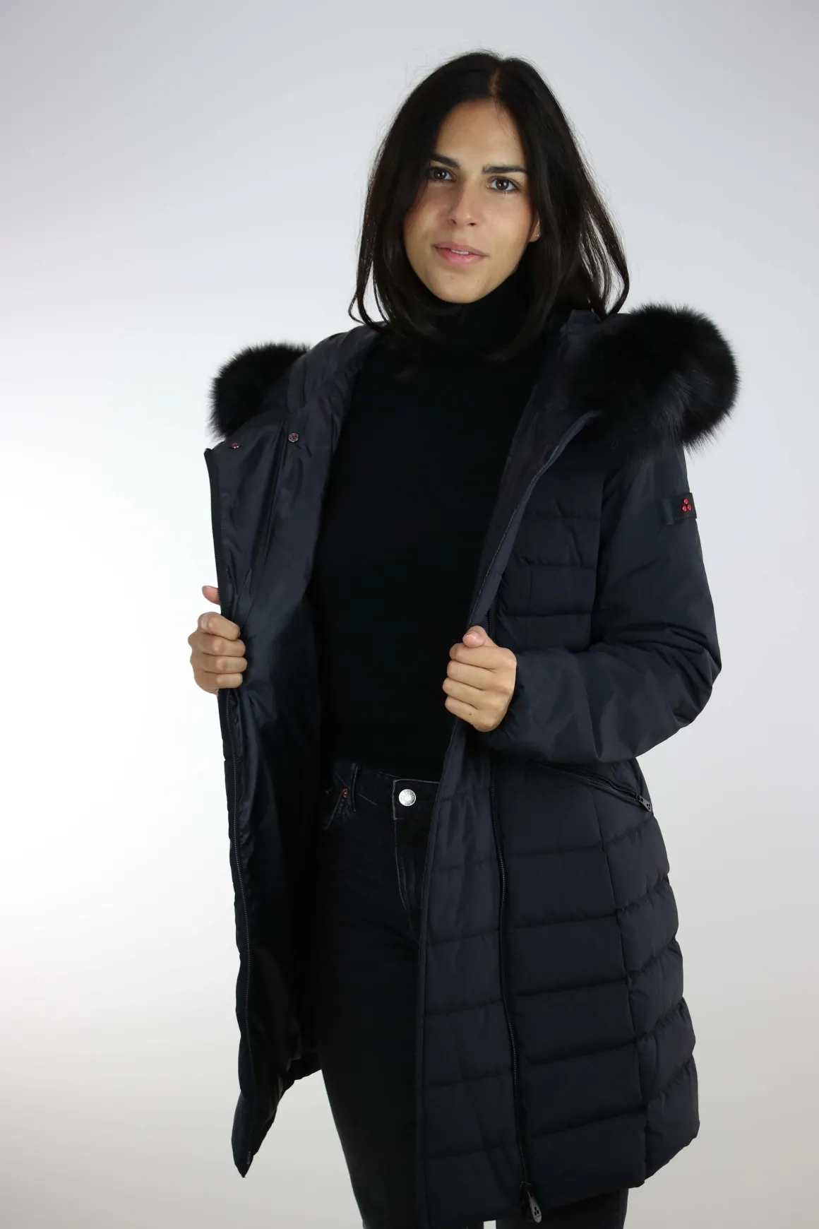 Piumino lungo con pelliccia Seriola04Fur