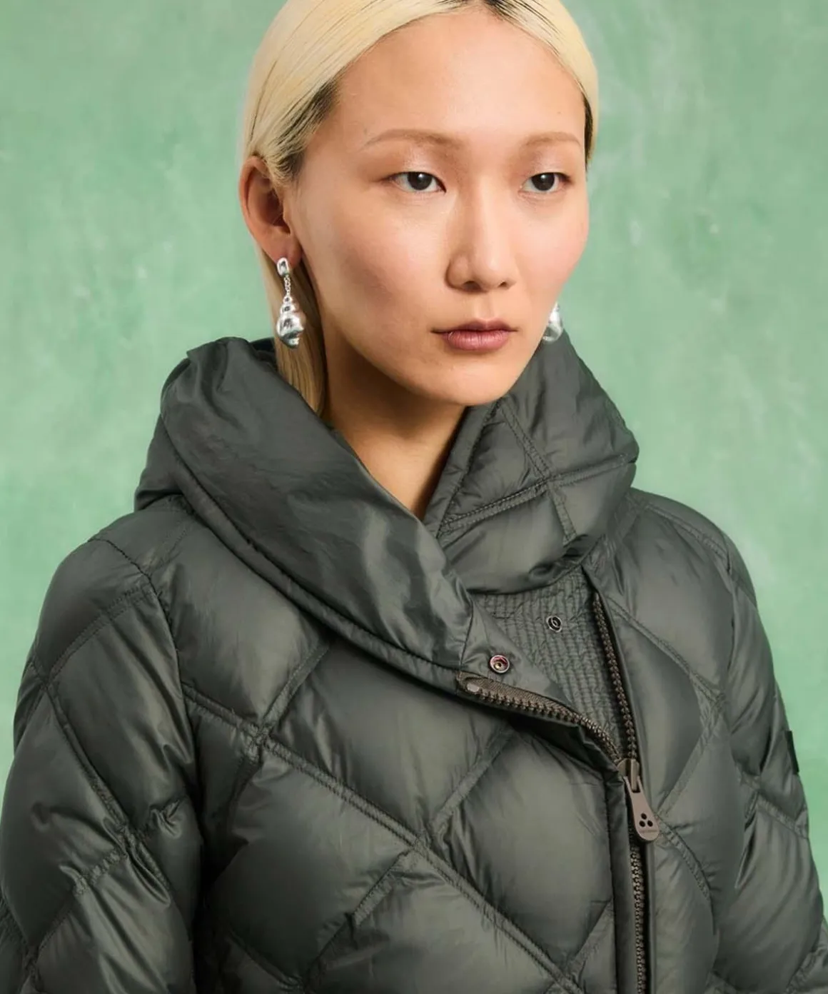 Piumino lungo donna con trapunta a rombi Peuterey Proxie