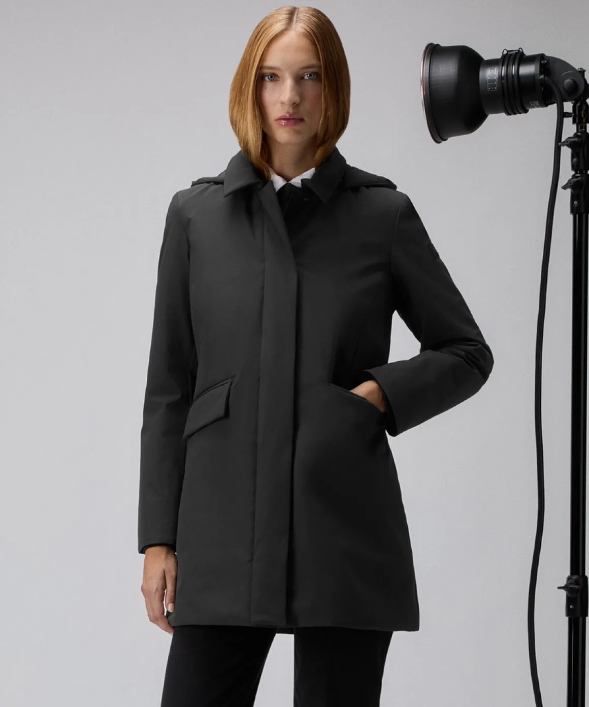 Piumino lungo in tessuto tecnico Telia