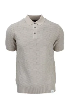 Polo in filo di cotone effetto 3D