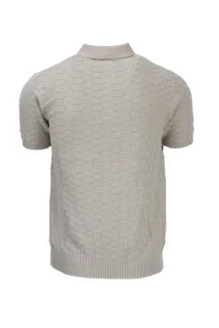 Polo in filo di cotone effetto 3D