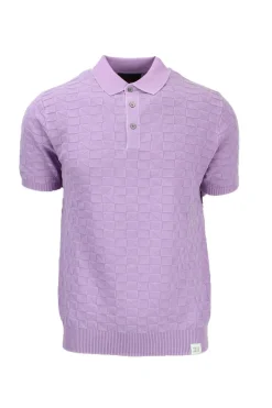 Polo in filo di cotone effetto 3D