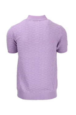 Polo in filo di cotone effetto 3D