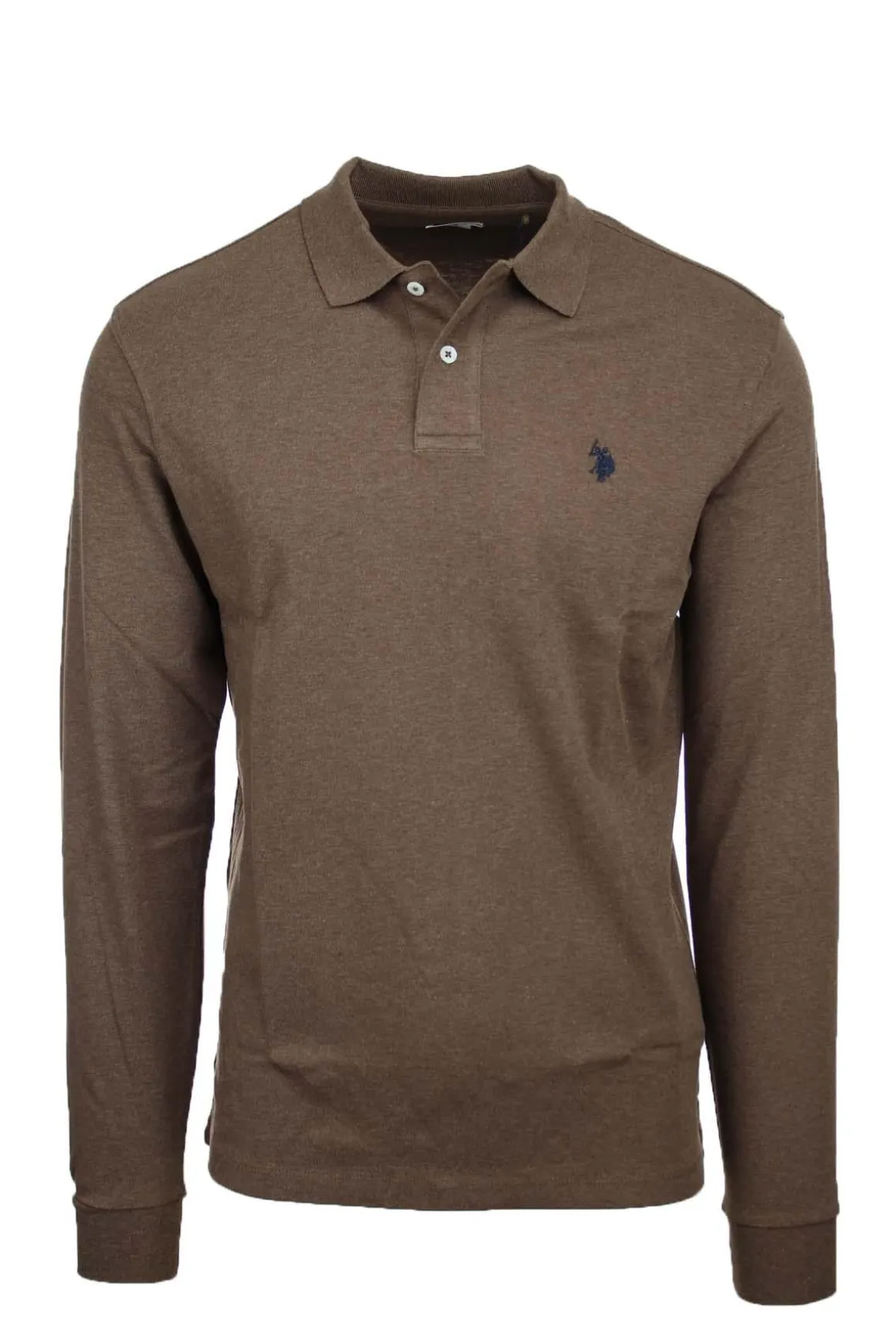 Polo manica lunga in jersey con logo