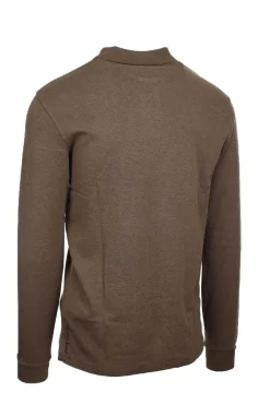 Polo manica lunga in jersey con logo