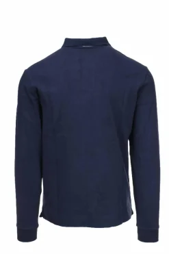 Polo manica lunga in jersey unito maxi logo