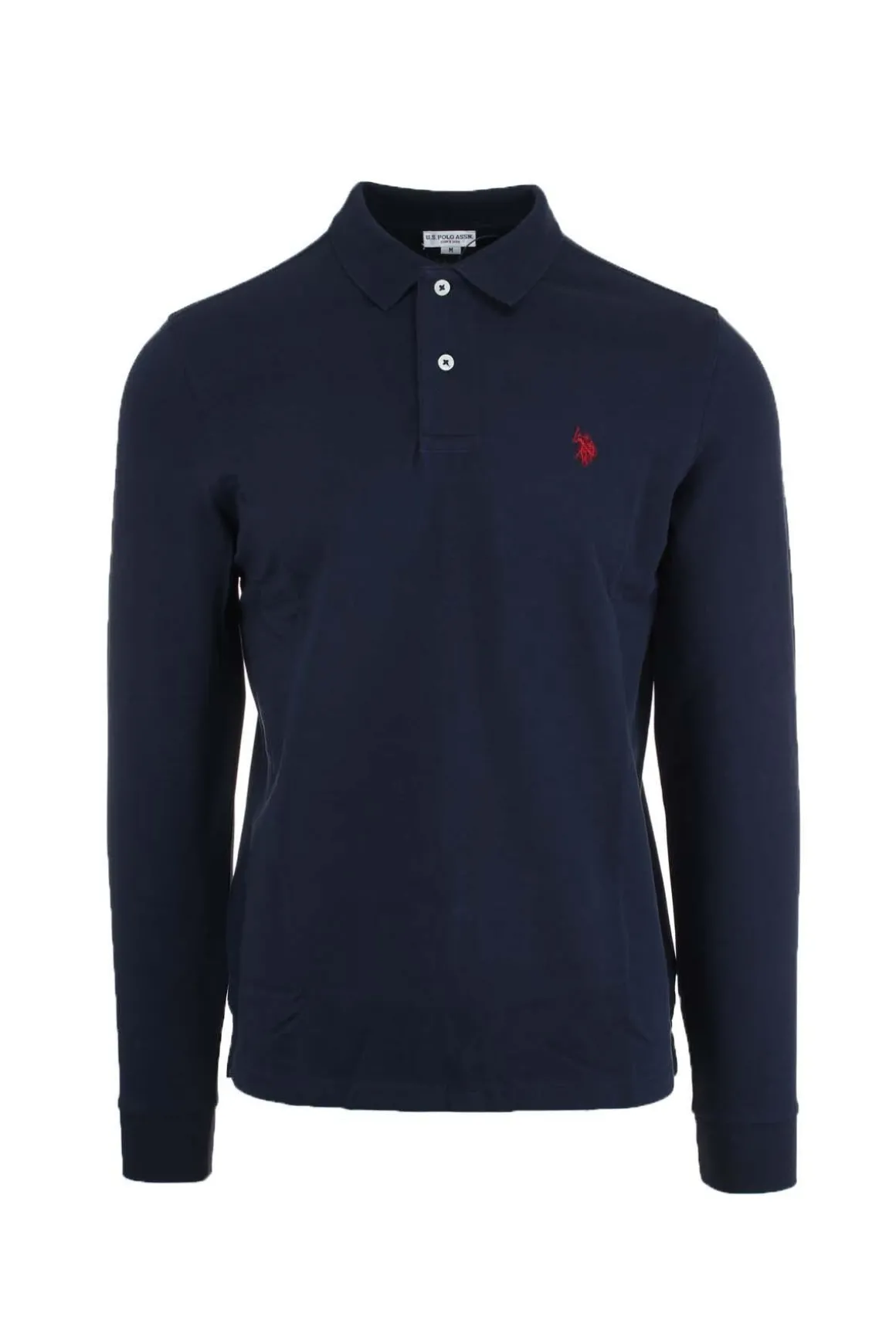 Polo manica lunga in pi con logo