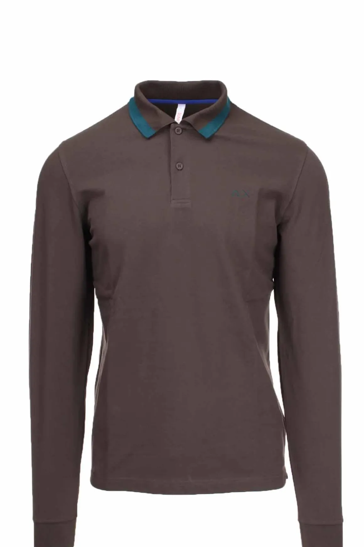 Polo manica lunga in piquet con toppe