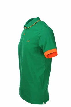 Polo mezza manica bordo profilo fluo