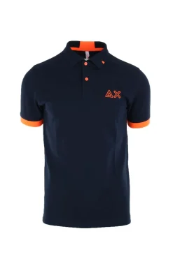 Polo mezza manica con dettagli e logo fluo