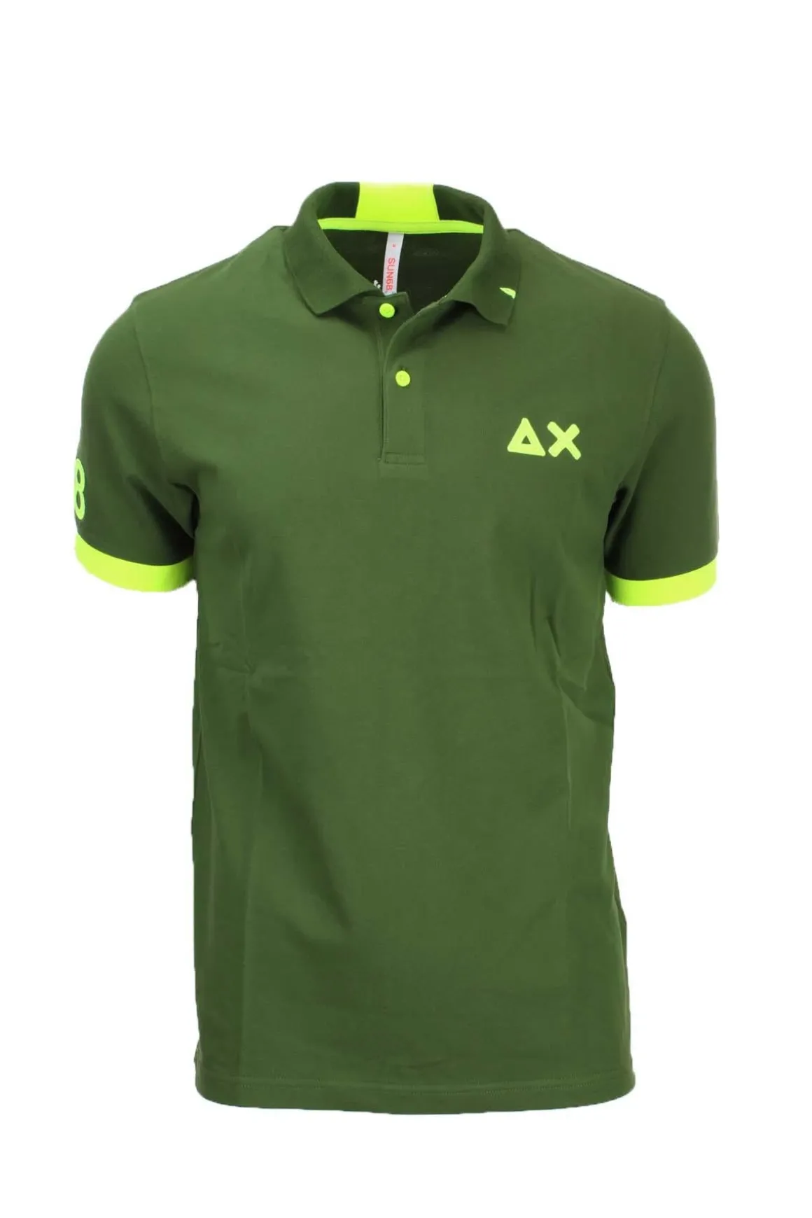 Polo mezza manica con dettagli e logo fluo