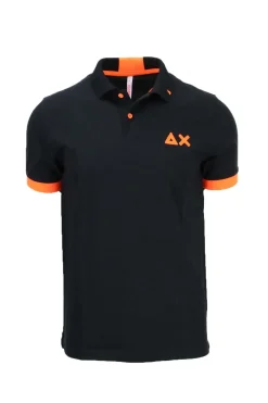 Polo mezza manica con dettagli e logo fluo