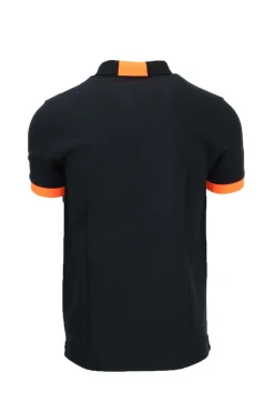 Polo mezza manica con dettagli e logo fluo